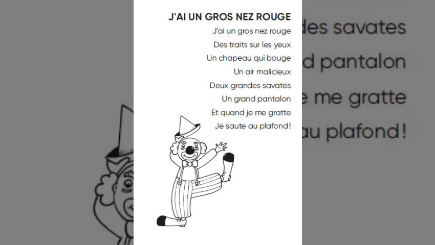 j'ai un gros nez rouge - Maternelle Éducatif