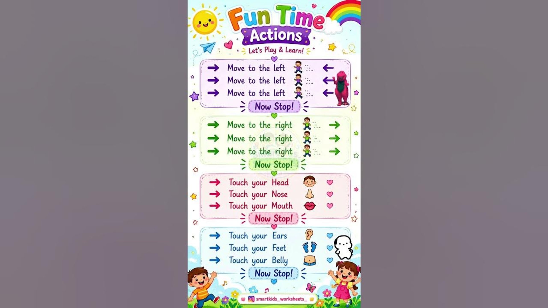 Fun Time Actions | Movement Activity for Kids | Learn Through Play ...